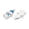 Christmas Rack Plating Alloy Enamel Snowman Pendants ENAM-T024-75A-P-2