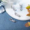 5 Sets Rhodium Plated 925 Sterling Silver S-Hook Clasps STER-BBC0001-43-4