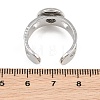 Hollow Heart 304 Stainless Steel Cuff Ring Components SA-CBA82C8-02B-P-3