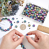 104Pcs Flat Round with Letter Electroplated Glass Beads GLAA-PA0001-81-3