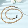 Unisex 304 Stainless Steel Braided Flat Snake Chain Necklaces NJEW-K305-12A-M-2