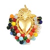 Alloy & Glass Seed Beaded Pendants GL-CBA96FD-01G-02-1