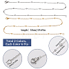 SUNNYCLUE 12Pcs 2 Colors 304 Stainless Steel Satellite Chain Necklaces Set NJEW-SC0001-13-2