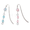 2Pcs Round Handmade Lampwork & Cat Eye & Glass Bookmark AJEW-JK00404-1