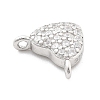 925 Sterling Silver Micro Pave Clear Cubic Zirconia Heart Charms LS-STER-A034-01P-2