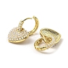 Rack Plating Brass Heart Dangle Hoop Earrings EJEW-H117-02G-2