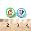 Printed Handmade Polymer Clay Beads CLAY-I016-08A-3