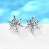 Star Brass Micro Pave Cubic Zirconia Ear Studs EJEW-D304-36P-4