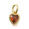 Brass Micro Pave Cubic Zirconia Charms KK-P295-14G-02-1