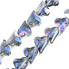 Electroplate Transparent Glass Beads Strands EGLA-N002-44-10-1