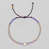 Bohemian Style Glass Seed Bead & Imitation Pearl Beads Braided Bead Bracelets JJ7327-5-1