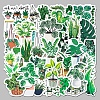 50Pcs 50 Styles Plant Theme Waterproof PVC Plastic Stickers STIC-PW0001-375-3