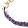 Waxed Cotton Cords Braided Link Bracelets BJEW-JB09963-03-3