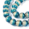 Handmade Lampwork with Gold Powder Beads Strands LAMP-N037-06B-02-3