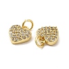 Brass Micro Pave Clear Cubic Zirconia Charms KK-E068-VB161-2