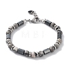 Synthetic Non-magnetic Hematite Faceted Column Beaded Bracelets BJEW-Q777-02-2