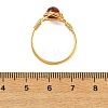 Copper Wired Natural Amber Finger Rings for Women RJEW-JR01052-02-5