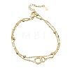 Brass Ring Link 2-Strand Bracelets KK-CBA103C-01G-4