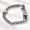 304 Stainless Steel Cuban Link Chains Bracelets BJEW-A092-04P-3