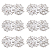 6Pcs Flower Glass Rhinestone Cabochons DIY-FG0010-18B-1