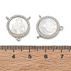 Brass Micro Pave Clear Cubic Zirconia Chandelier Component Links CU-CBA5585-03P-4