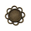 Flower Alloy Cabochon Settings PALLOY-N0088-33AB-NF-1
