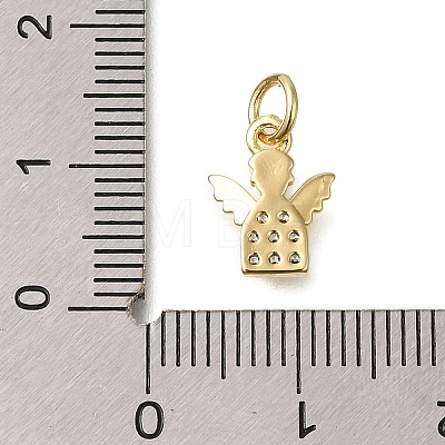 Rack Plating Brass Micro Pave Cubic Zirconia Pendants ZIRC-F142-22G-1