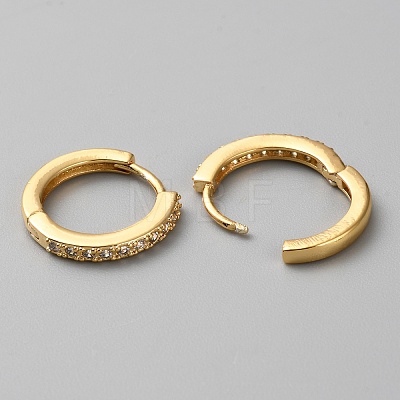 Brass Micro Pave Cubic Zirconia Hoop Earrings EJEW-WH0010-13C-G-1