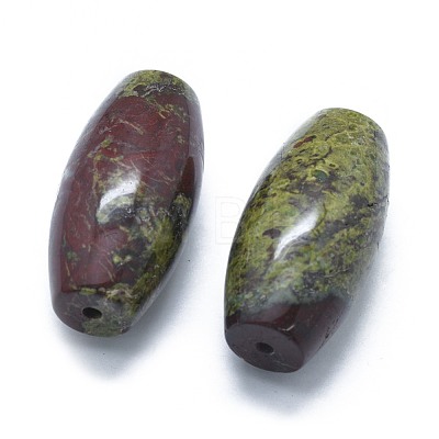 Natural Dragon Blood Jasper Two Half Drilled Holes Beads G-G795-11-14-1