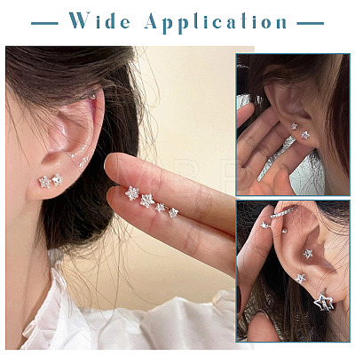 40Pcs 5 Size Crystal Rhinestone Tiny Star Stud Earrings EJEW-TA0001-13-1