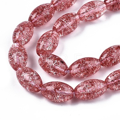 Transparent Crackle Glass Beads Strands GLAA-S192-B-010H-1