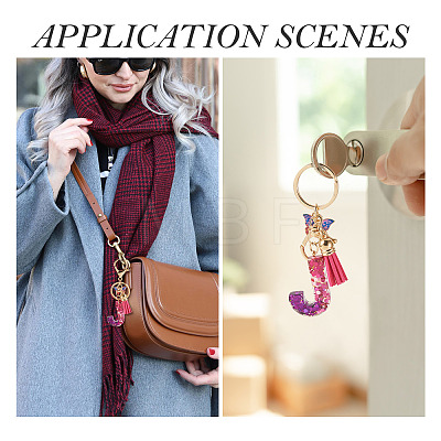 Alloy Resin Butterfly Keychains KEYC-TADJ0002-02G-J-1
