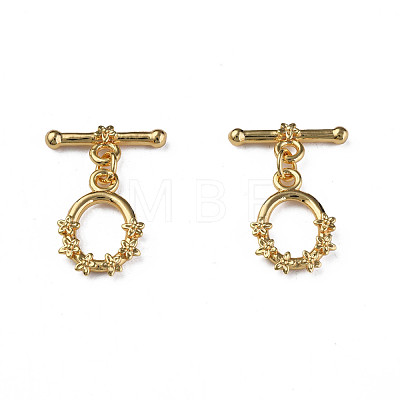 Brass Toggle Clasps KK-N233-390LG-1