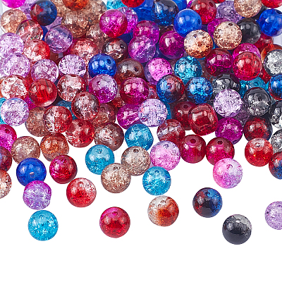 Transparent Crackle Glass Beads CCG-PH0003-13-1