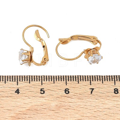 Flat Round 201 Stainless Steel Leverback Earrings EJEW-D354-19G-1