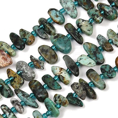 Natural African Turquoise(Jasper) Beads Strands G-K393-B01-1