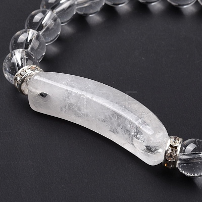 Natural Quartz Crystal Beads Charm Bracelets BJEW-K164-B01-1