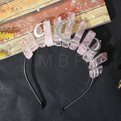 Natural Rose Quartz Hair Bands PW-WG70490-03-1