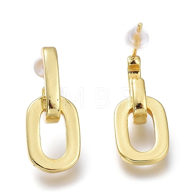 Brass Half Hoop Earrings EJEW-H104-13G-1