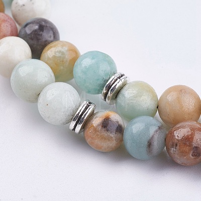 Natural Amazonite Wrap Bracelets BJEW-E329-06D-1