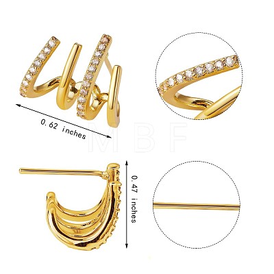 Crystal Rhinestone Claw Stud Earrings JE918B-1