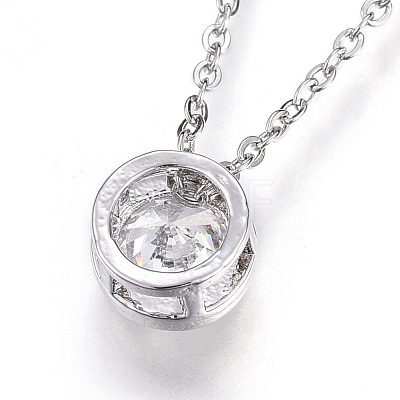 304 Stainless Steel Pendant Necklaces NJEW-O108-29P-1
