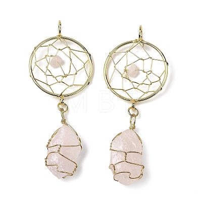 Raw Rough Natural Mixed Gemstone Coppwer Wire Wrapped Big Pendants G-G314-02G-1