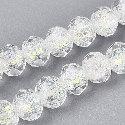 Handmade Foil Lampwork Beads Strands FOIL-T008-09F-1