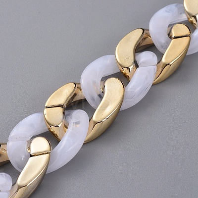 Handmade Imitation Gemstone Style Acrylic Curb Chains AJEW-JB00524-02-1