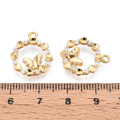 Brass Micro Pave Cubic Zirconia Pendants X1-KK-N263-78C-G-1