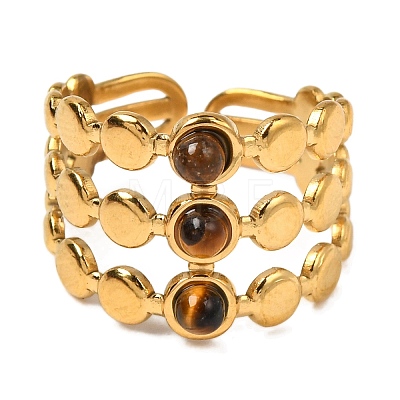 Natural Tiger Eye Finger Rings RJEW-Q822-44G-02-1