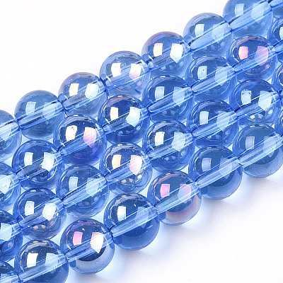 Electroplate Transparent Glass Beads Strands LS-GLAA-T032-T6mm-AB04-1