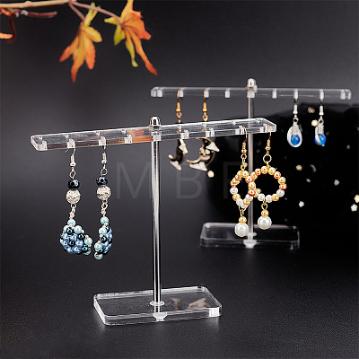 T Shaped Acrylic Earring Display Stands ODIS-WH0029-97-1