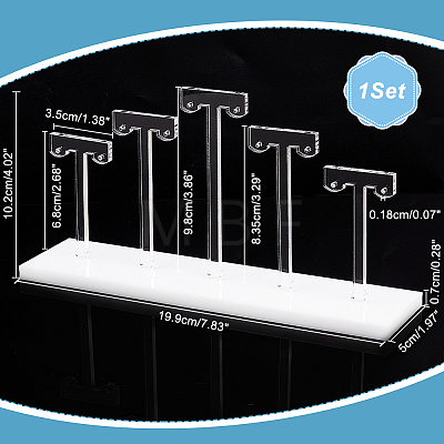 Acrylic T-Bar Earring Display Stands AJEW-WH0304-95B-1